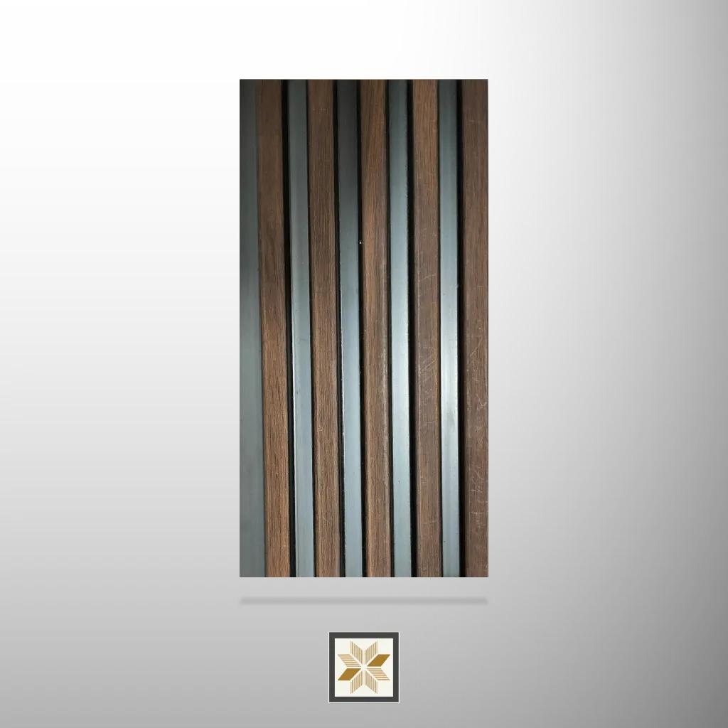 8x0.42 feet | 12 mm Brown Wood louvers (suitable for Bedroom, Hotel, Kitchen, Living Room, Office, Restaurant) | LV-21410