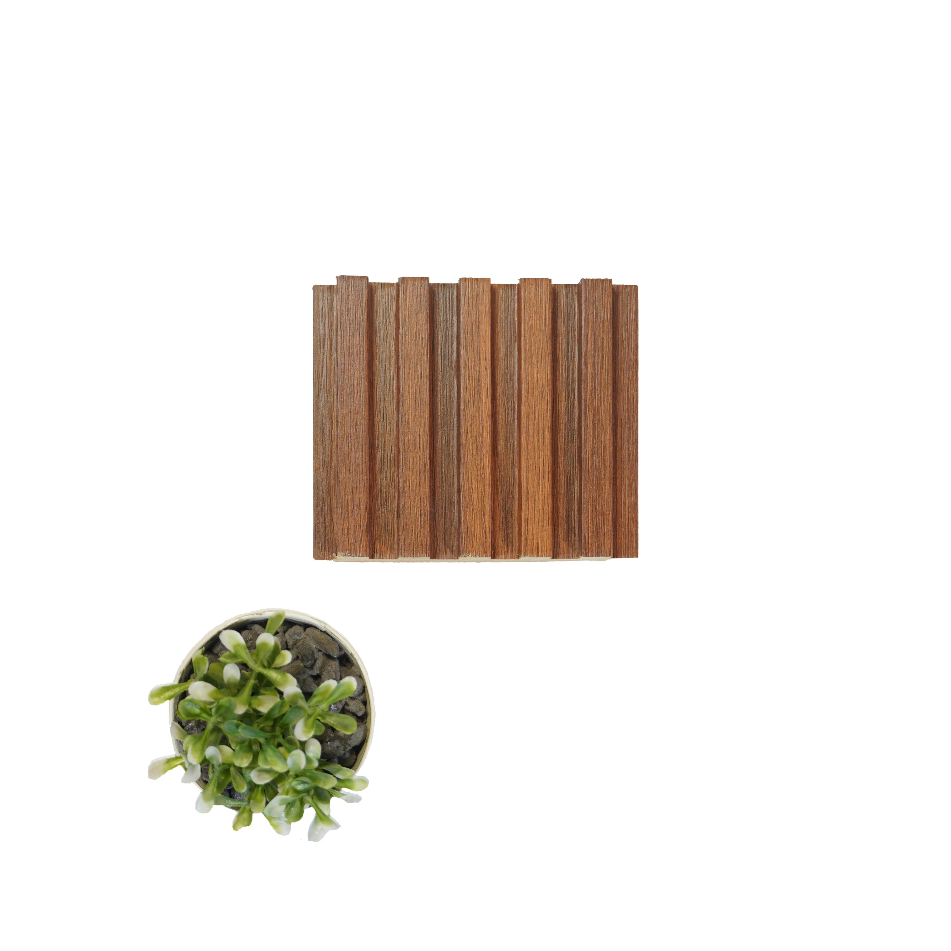 9.5x0.39 feet | 18 mm Brown Wood louvers (suitable for Bedroom, Kitchen, Living Room, Office) | LV-21420
