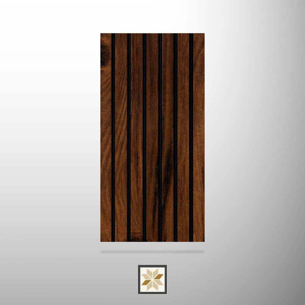 8x0.41 feet | 8 mm Brown Wood louvers (suitable for Bedroom, Hotel, Living Room, Office, Restaurant, TV Cabinet) | LV-21467