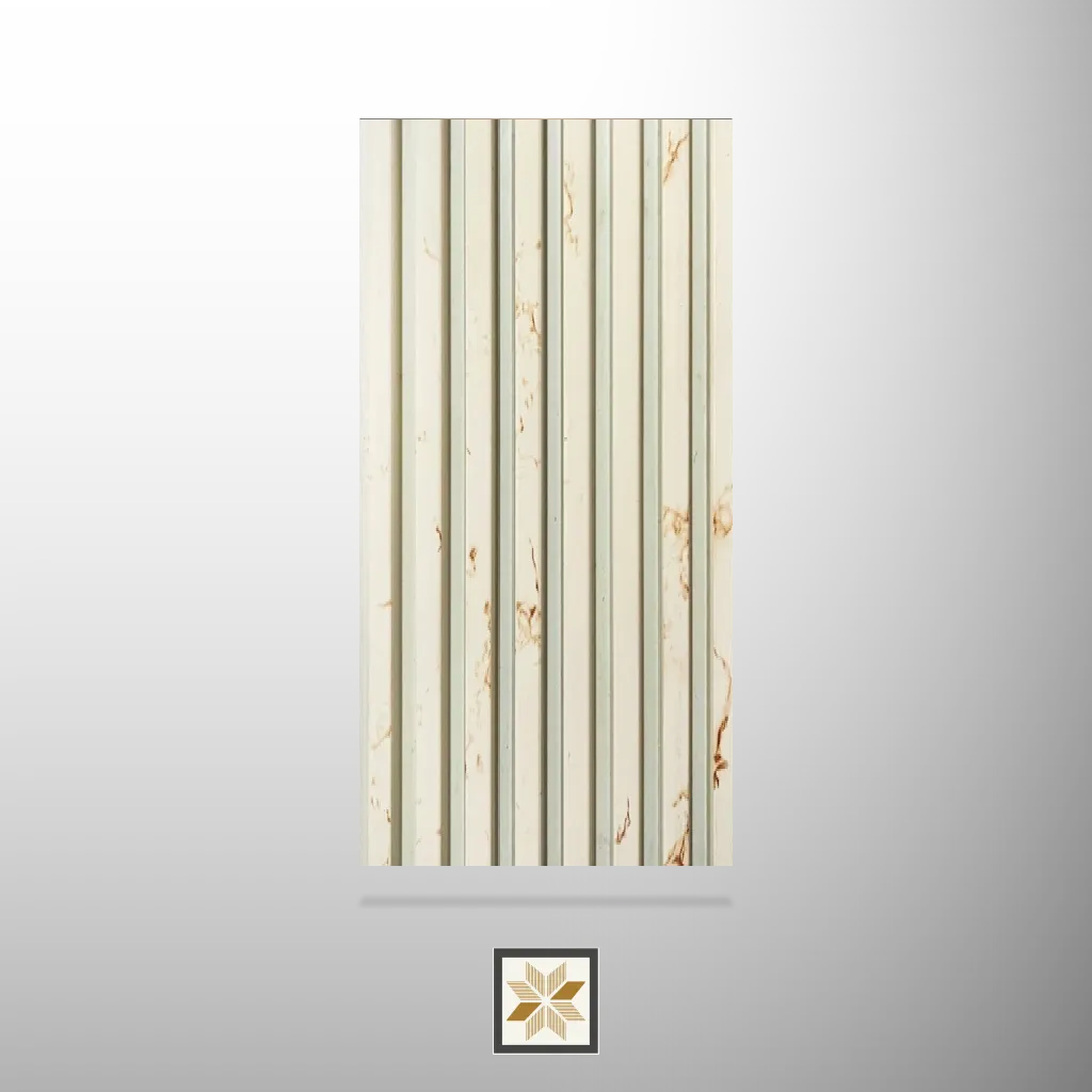 8x0.41 feet | 10 mm White Marble louvers (suitable for Bedroom, Hotel, Living Room, Office, Restaurant, TV Cabinet) | LV-21468
