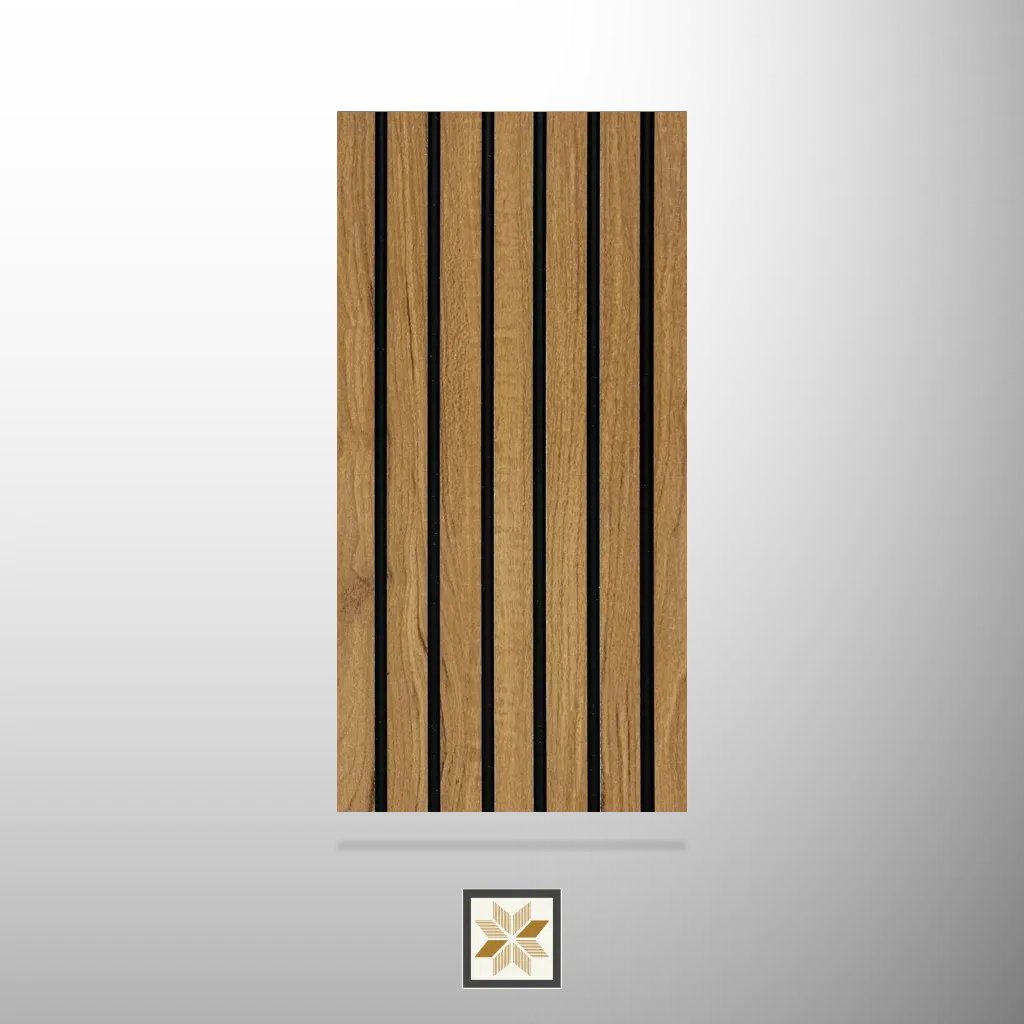 8x0.41 feet | 8 mm Brown Wood louvers (suitable for Bedroom, Hotel, Living Room, Office, Restaurant, TV Cabinet) | LV-21471