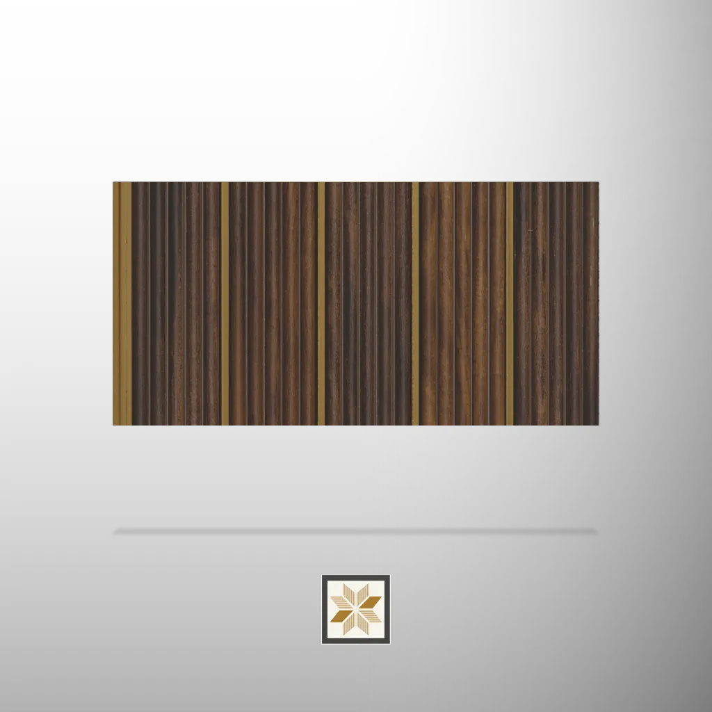 9.5x0.65 feet | 12 mm Brown Wood louvers (suitable for Bedroom, Feature Wall, Living Room, Office, TV Cabinet) | LV-21477