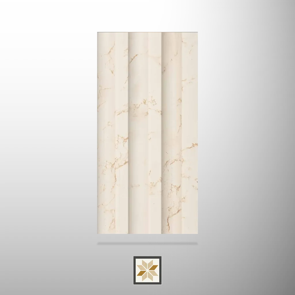 8x0.41 feet | 8 mm White Marble louvers (suitable for Bedroom, Hotel, Living Room, Office, Restaurant, TV Cabinet) | LV-21478