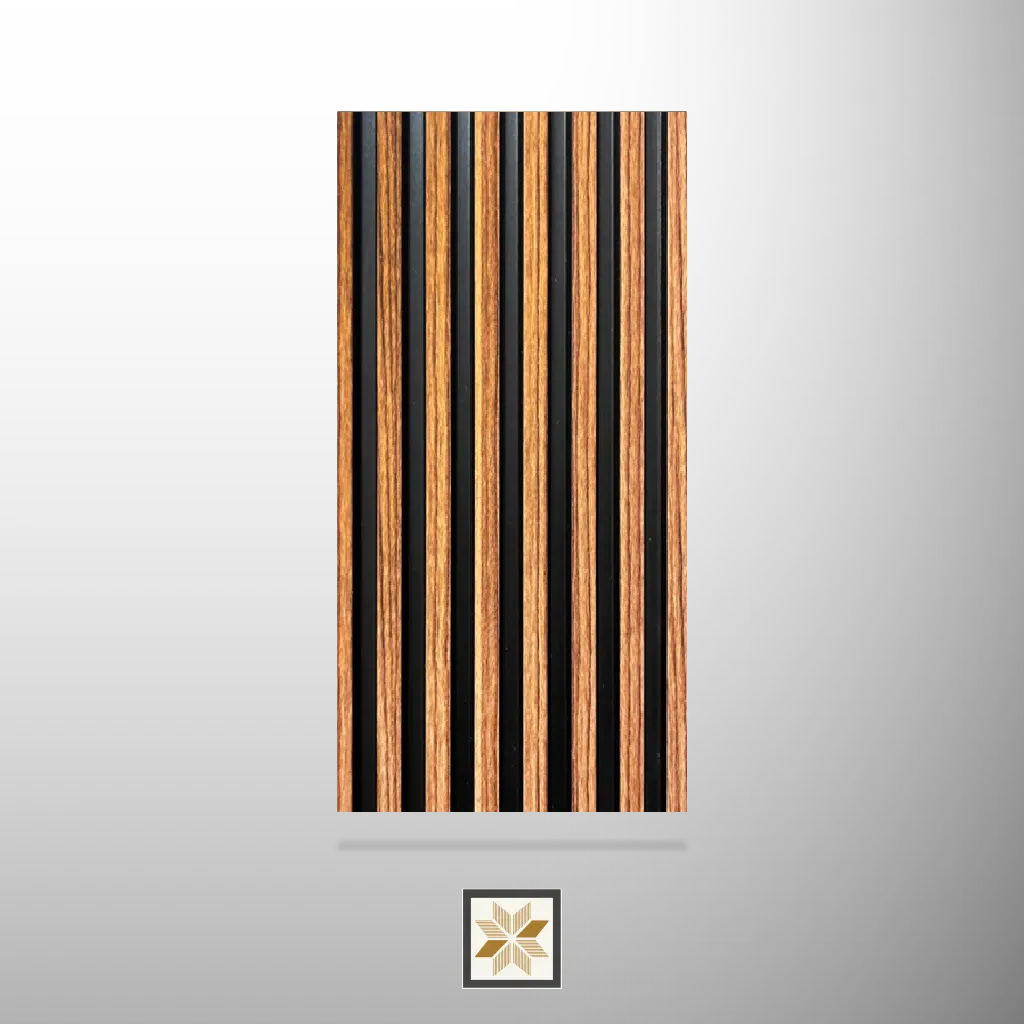 8x0.41 feet | 10 mm Brown Wood louvers (suitable for Bedroom, Hotel, Living Room, Office, Restaurant, TV Cabinet) | LV-21479