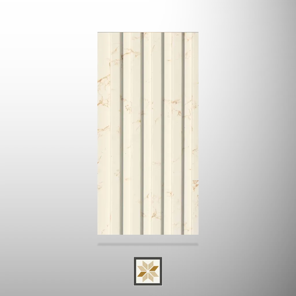 8x0.41 feet | 8 mm White Marble louvers (suitable for Bedroom, Hotel, Living Room, Office, Restaurant, TV Cabinet) | LV-21564