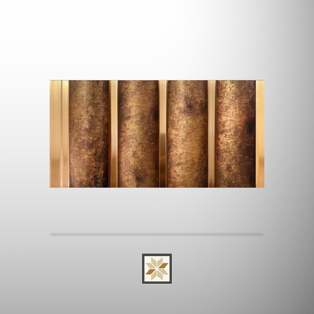 8x0.41 feet | 12 mm Brown Wood louvers (suitable for Bedroom, Hotel, Living Room, Office, Restaurant, TV Cabinet) | LV-21566