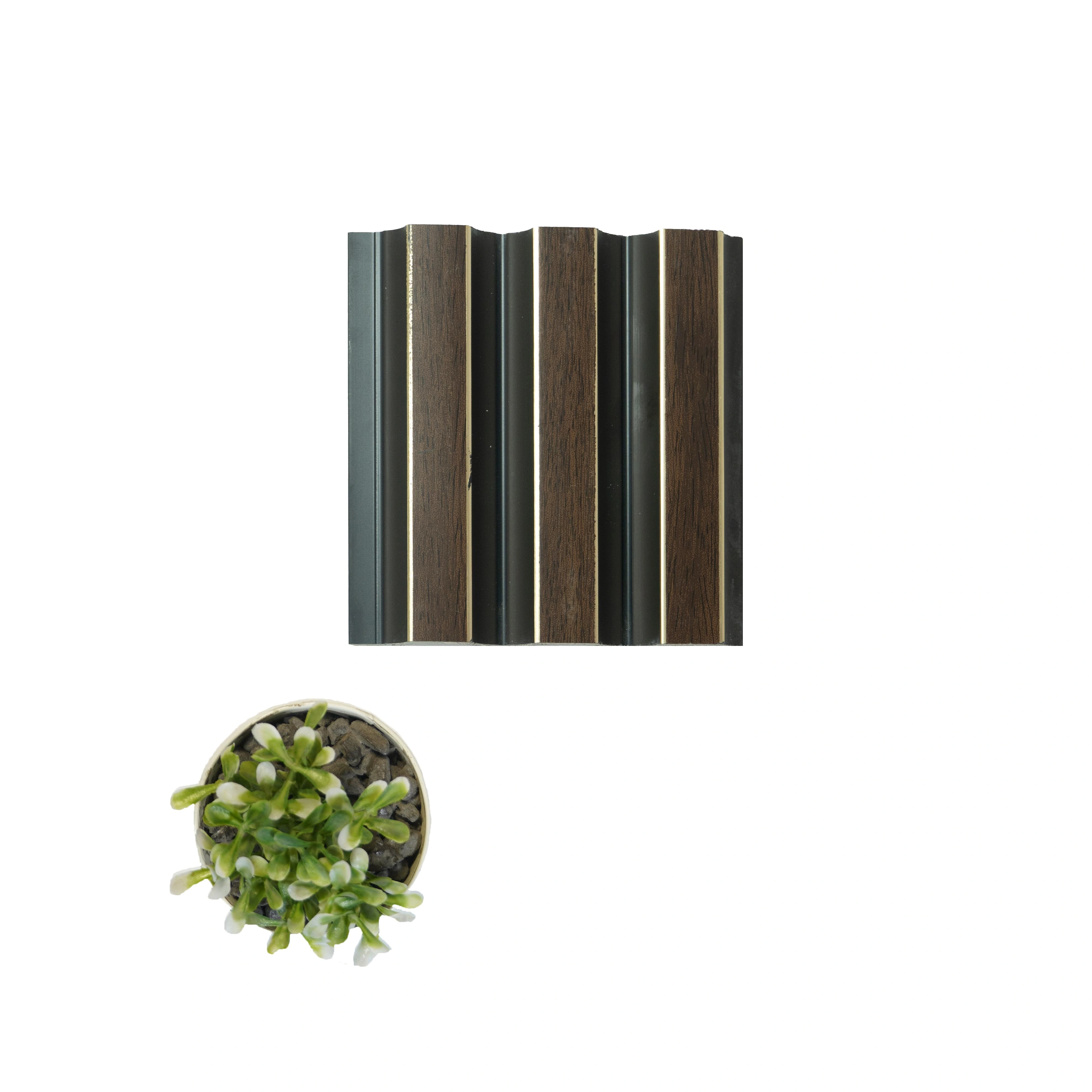 8x0.39 feet | 12 mm Brown Wood louvers (suitable for Bedroom, Feature Wall, Living Room, Office, TV Cabinet) | LV-21588