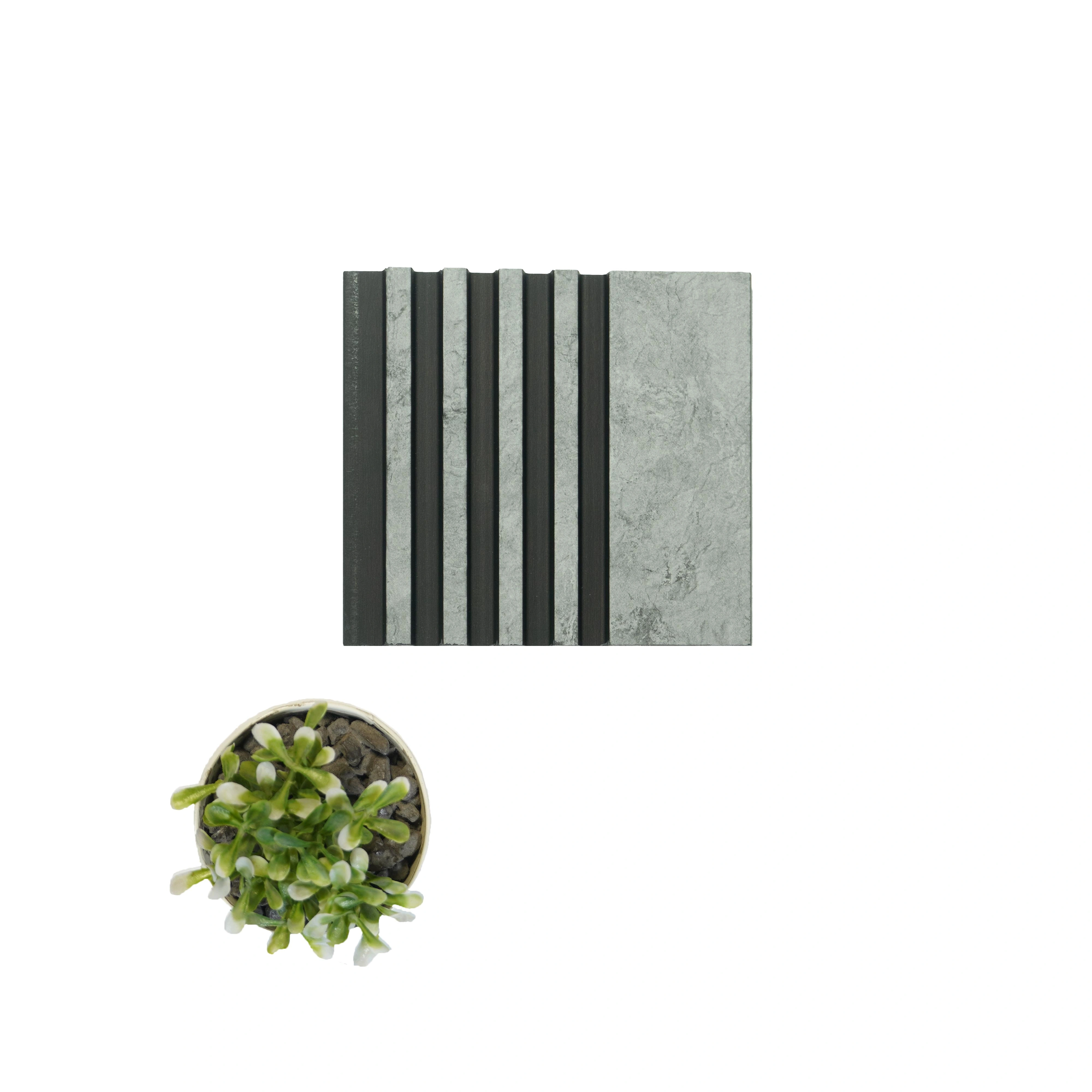 9.5x0.39 feet | 12 mm Grey Stone louvers (suitable for Bedroom, Feature Wall, Living Room, Office, TV Cabinet) | LV-21608