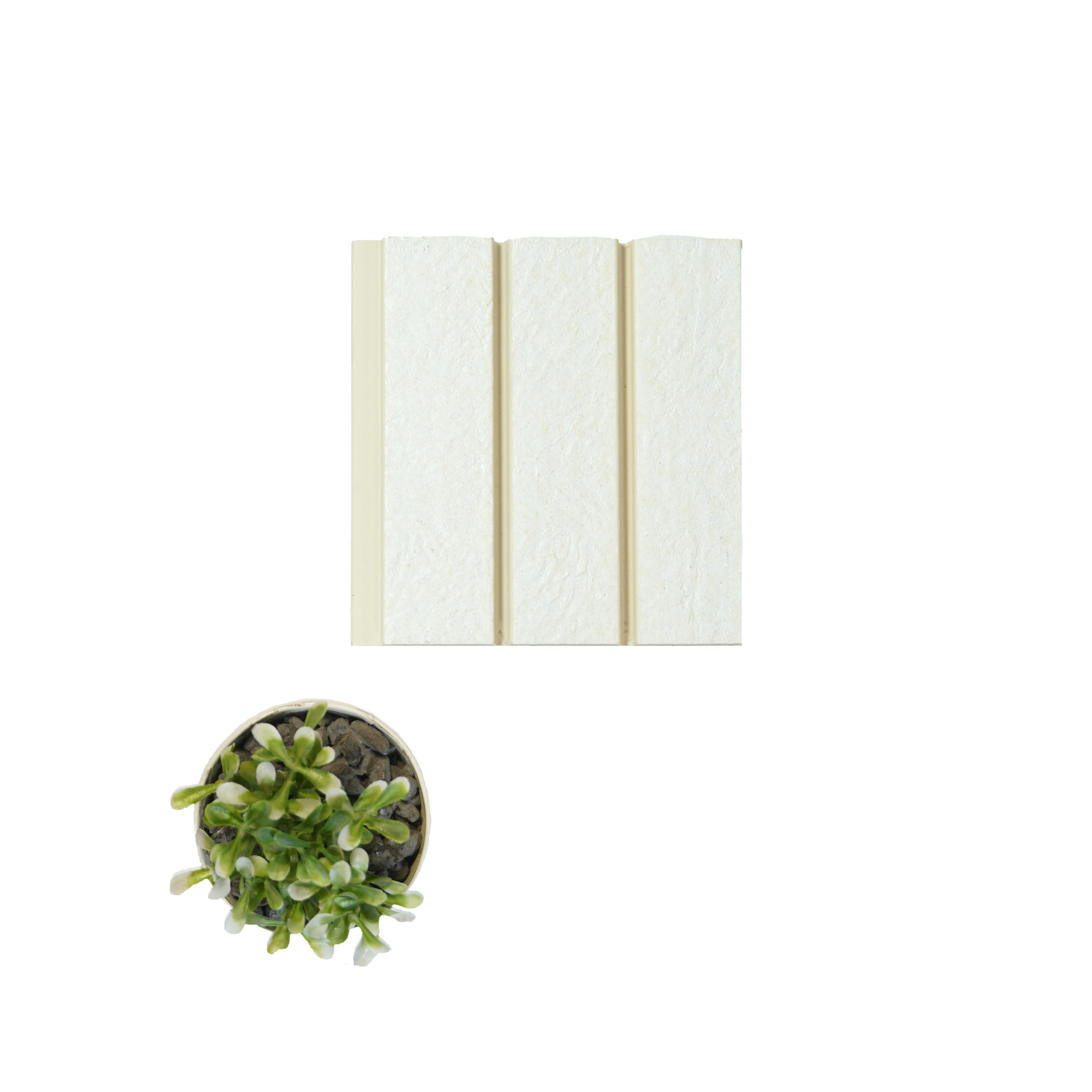 8x0.39 feet | 12 mm Beige Stone louvers (suitable for Bedroom, Feature Wall, Living Room, Office, TV Cabinet) | LV-21609