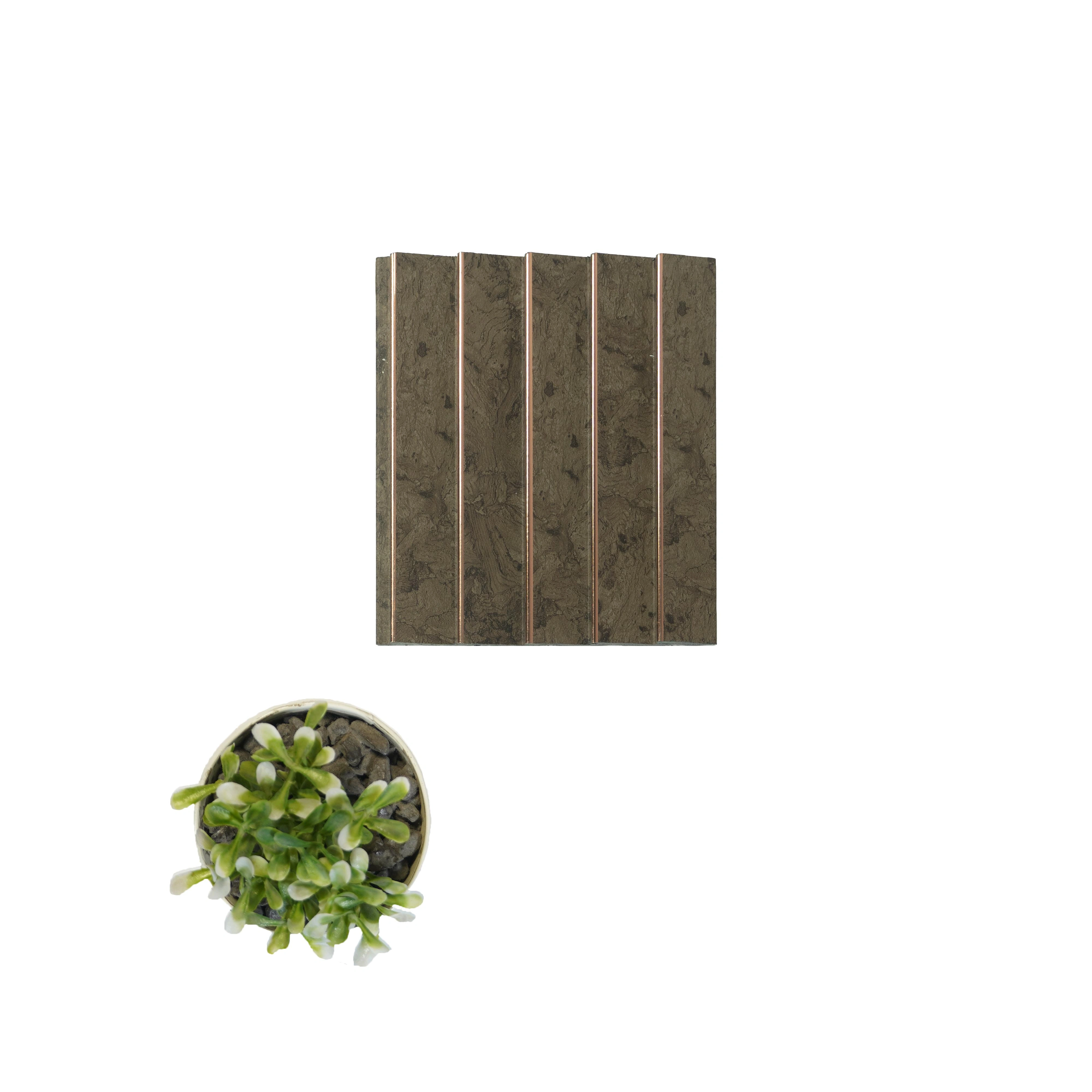 8x0.39 feet | 12 mm Brown Wood louvers (suitable for Bedroom, Feature Wall, Living Room, Office, TV Cabinet) | LV-21610