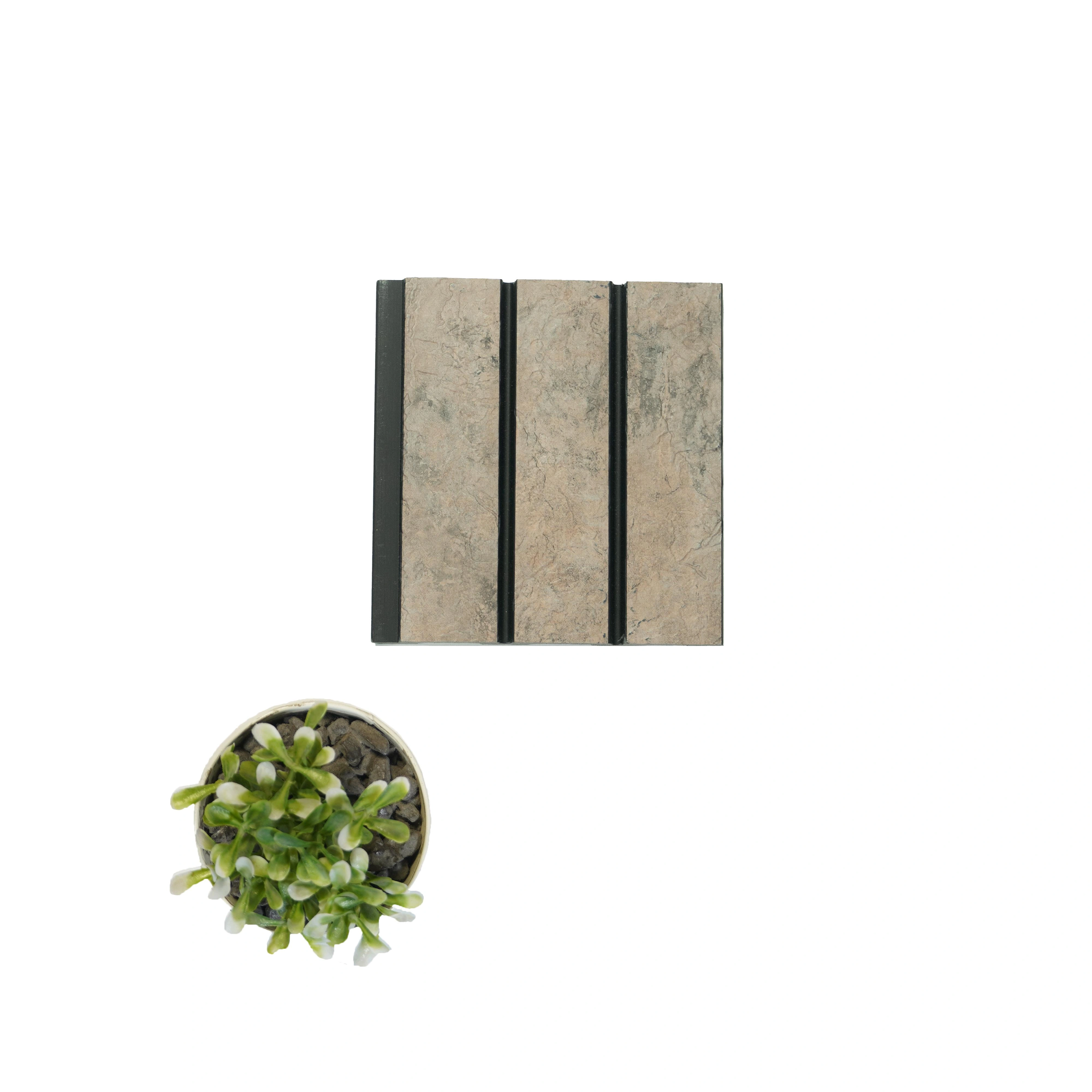 9.5x0.39 feet | 12 mm Beige Stone louvers (suitable for Bedroom, Feature Wall, Living Room, Office, TV Cabinet) | LV-21617