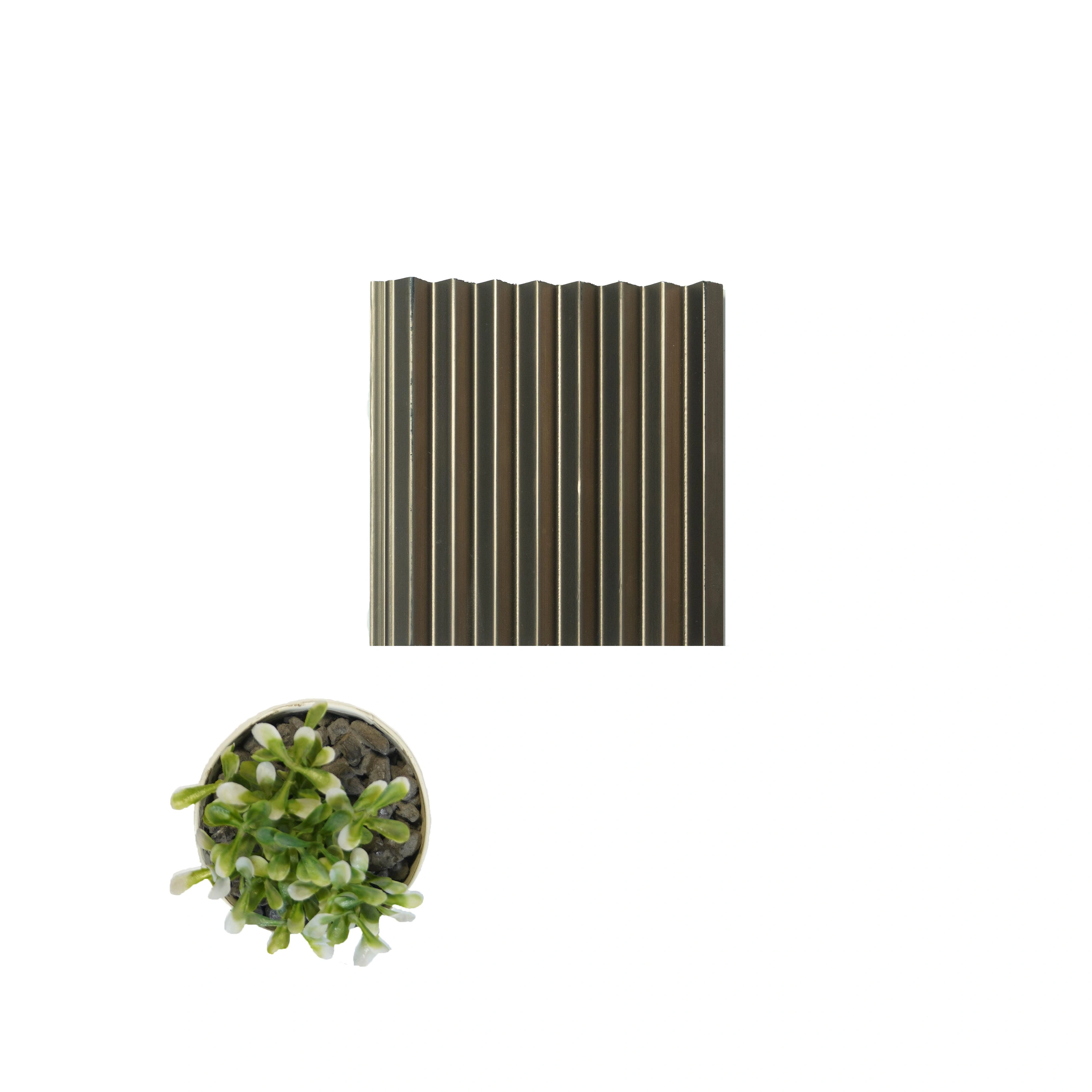 8x0.39 feet | 12 mm Brown Wood louvers (suitable for Bedroom, Feature Wall, Living Room, Office, TV Cabinet) | LV-21619