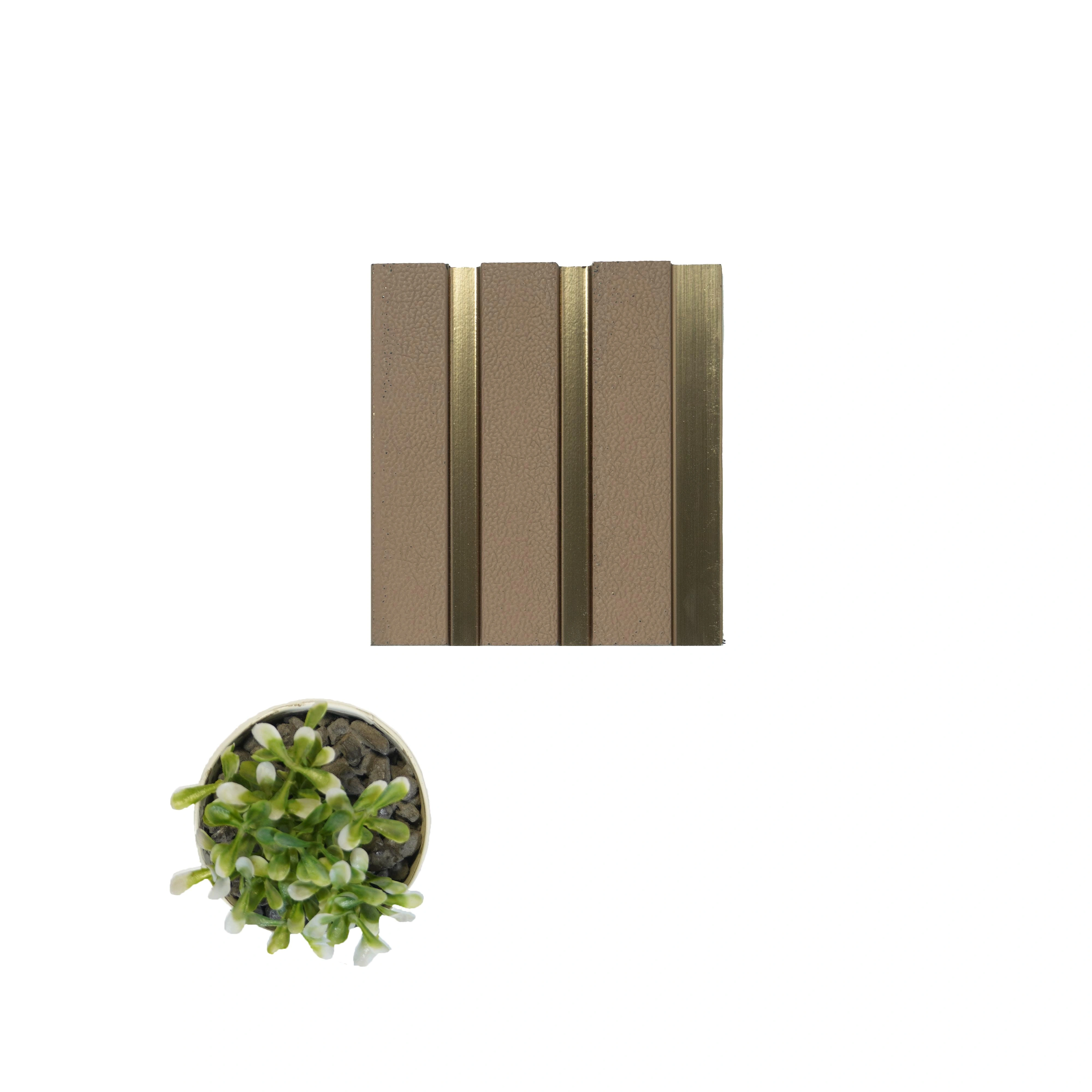 9.5x0.39 feet | 12 mm Brown Leather louvers (suitable for Bedroom, Feature Wall, Living Room, Office, TV Cabinet) | LV-21623