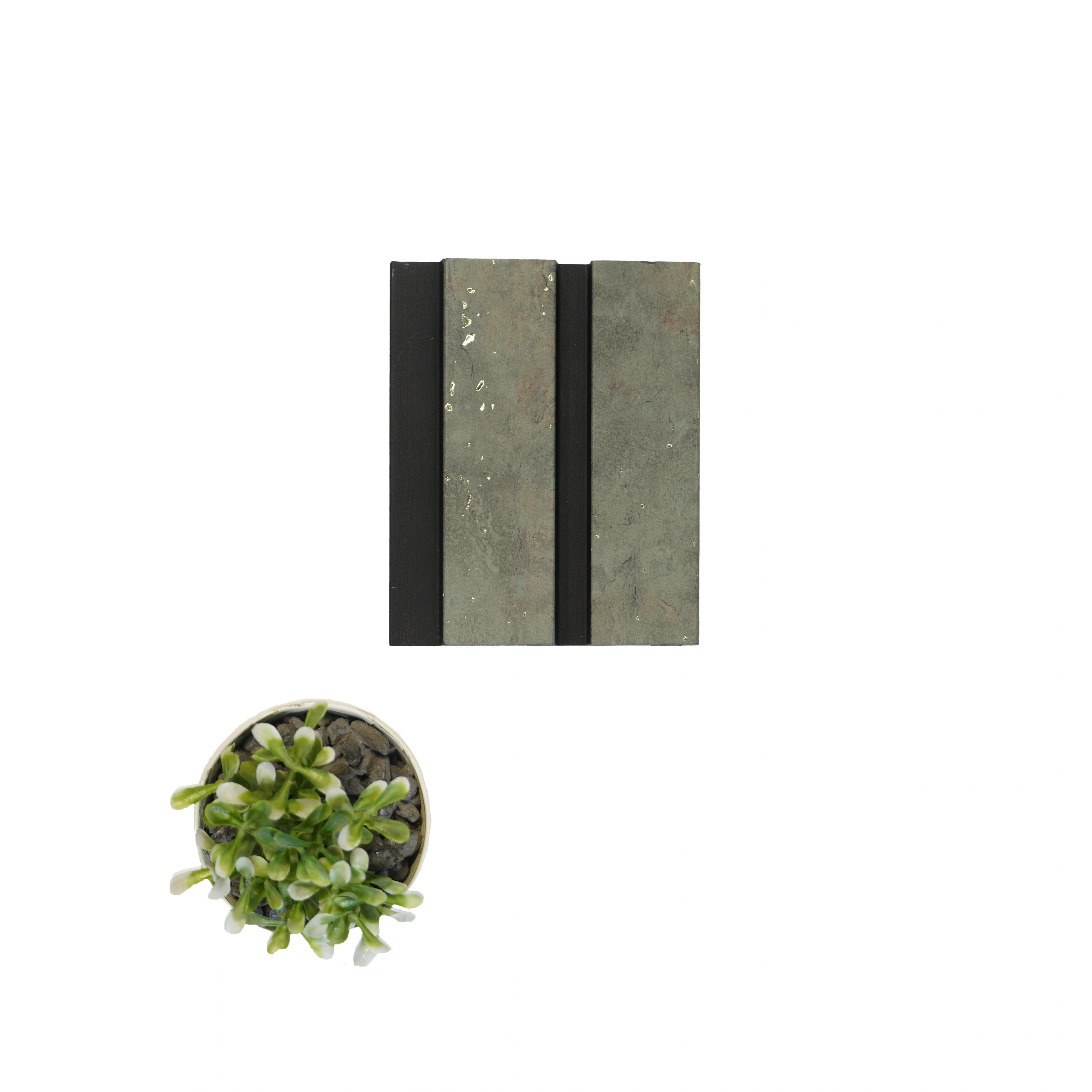 9.5x0.39 feet | 12 mm Beige Stone louvers (suitable for Bedroom, Feature Wall, Living Room, Office, TV Cabinet) | LV-21626