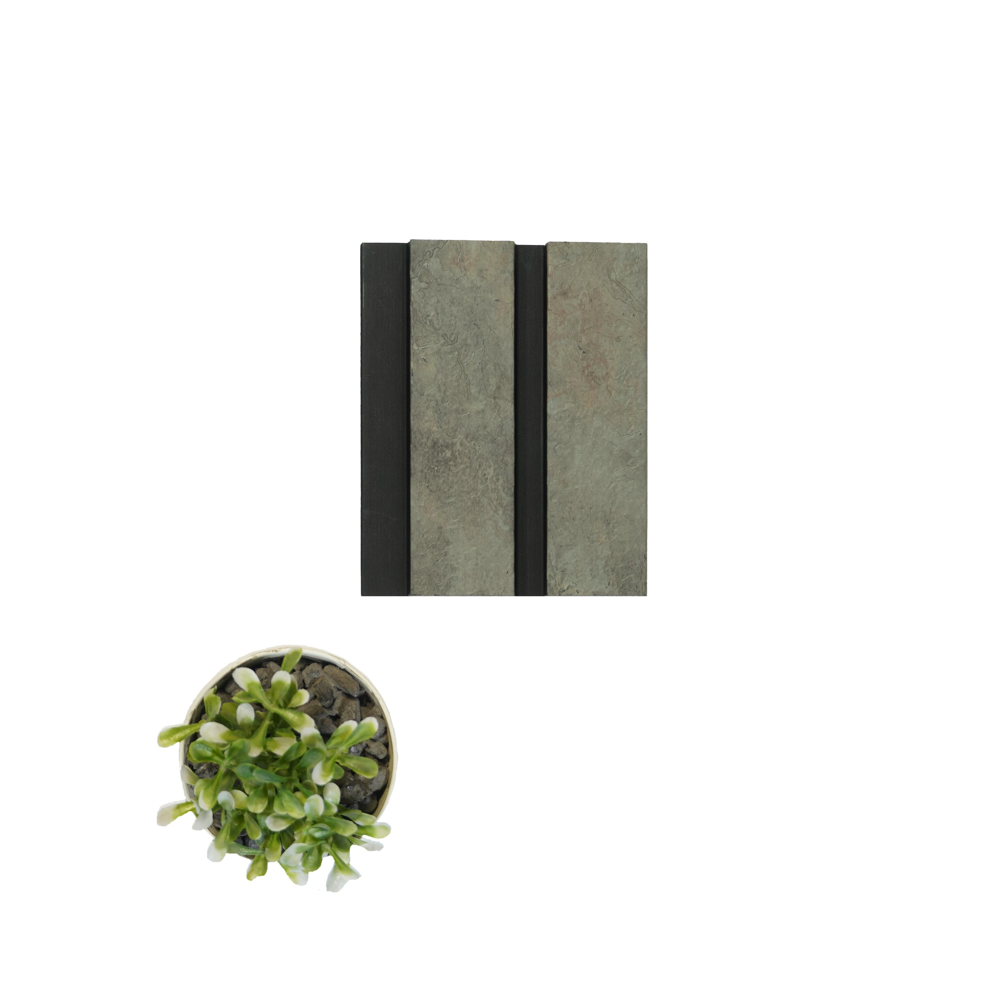 9.5x0.39 feet | 12 mm Beige Stone louvers (suitable for Bedroom, Feature Wall, Living Room, Office, TV Cabinet) | LV-21639