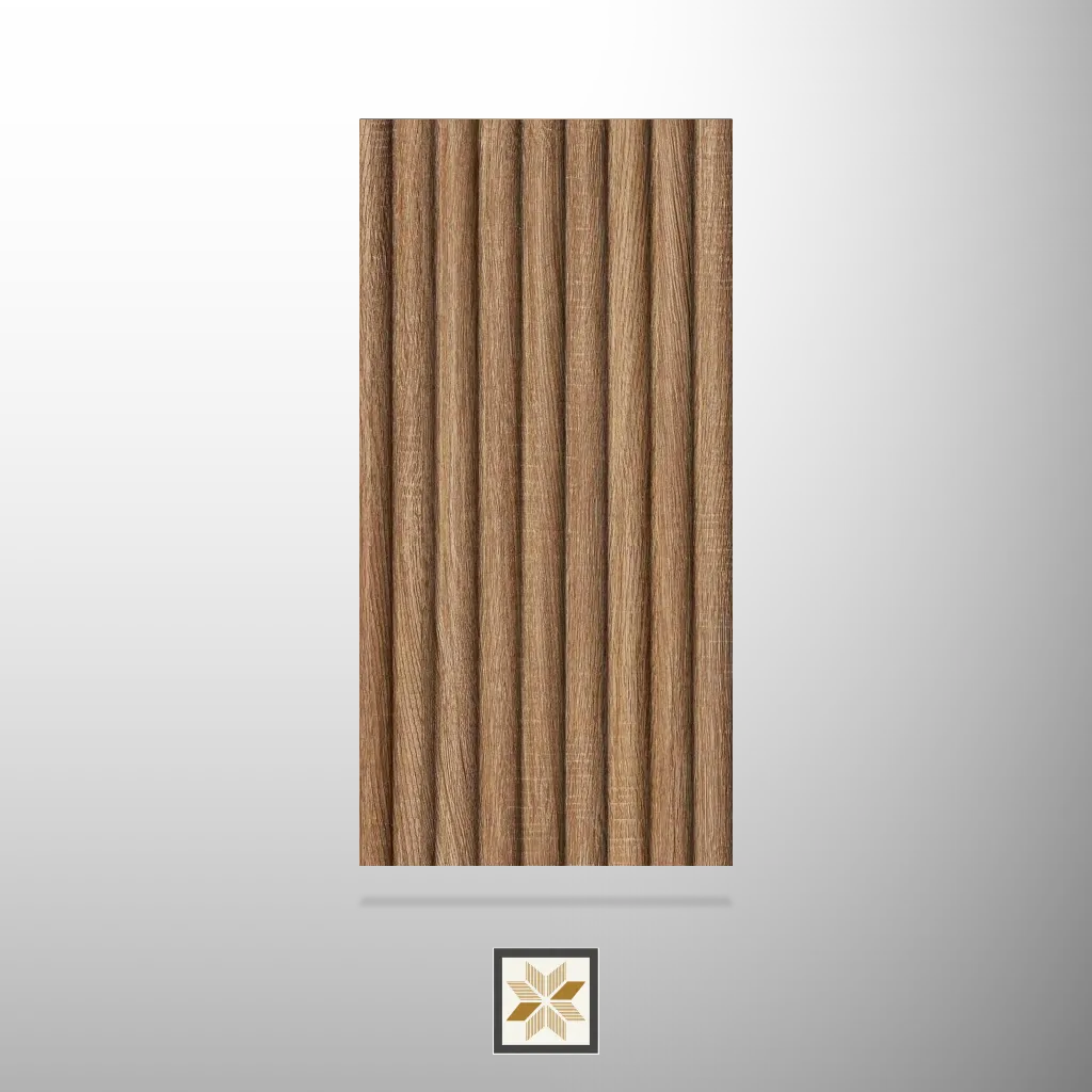8x0.41 feet | 8 mm Brown Wood louvers (suitable for Bedroom, Hotel, Living Room, Office, Restaurant, TV Cabinet) | LV-21664