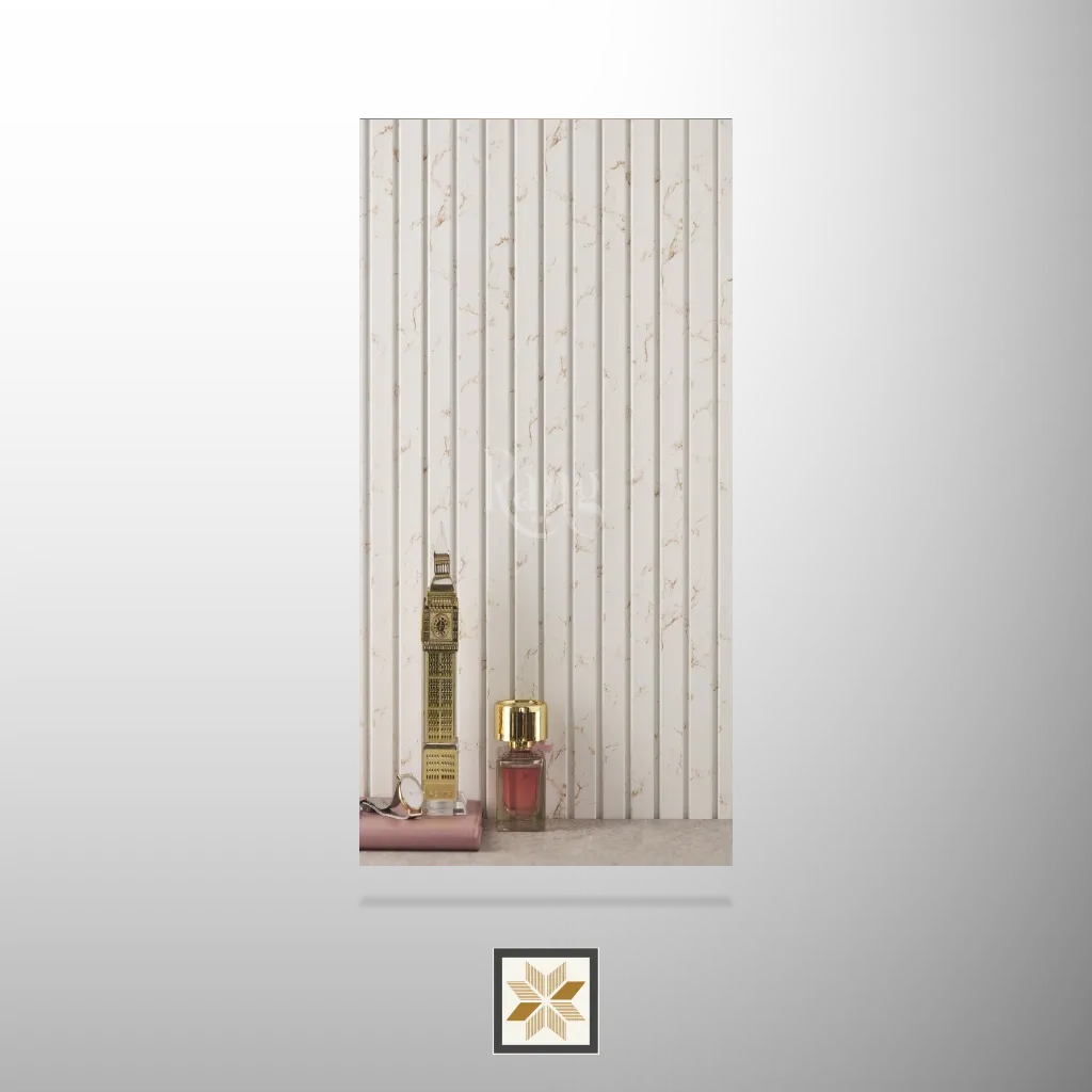 9x0.41 feet | 12 mm Beige Marble louvers (suitable for Bedroom, Hotel, Kitchen, Living Room, Office, Restaurant) | LV-21673