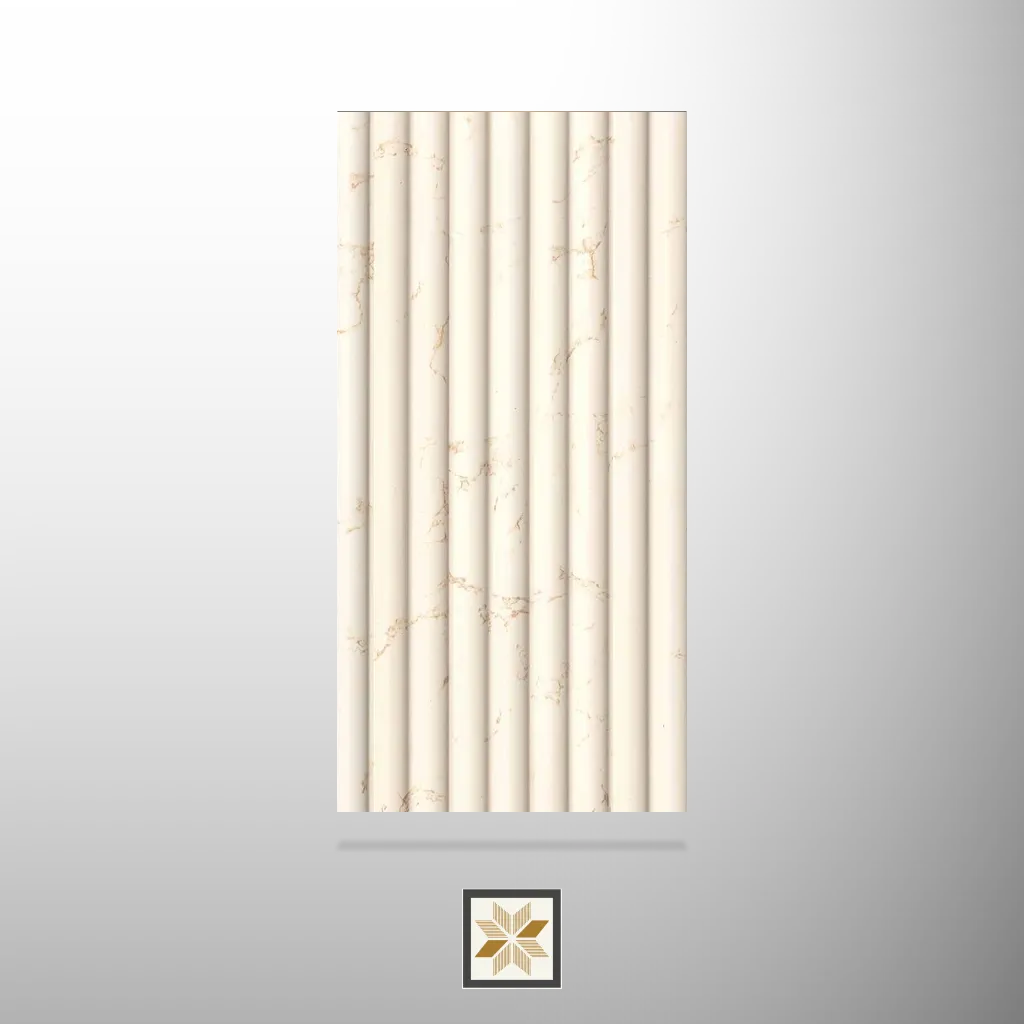 8x0.41 feet | 8 mm White Marble louvers (suitable for Bedroom, Hotel, Living Room, Office, Restaurant, TV Cabinet) | LV-21695