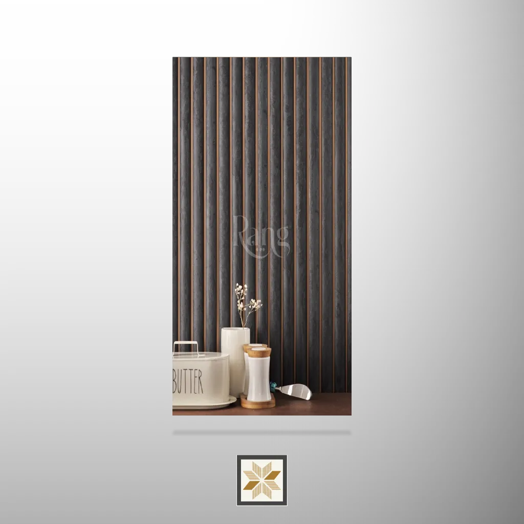 9x0.4 feet | 12 mm Black louvers (suitable for Bedroom, Hotel, Kitchen, Living Room, Office, Restaurant) | LV-21710