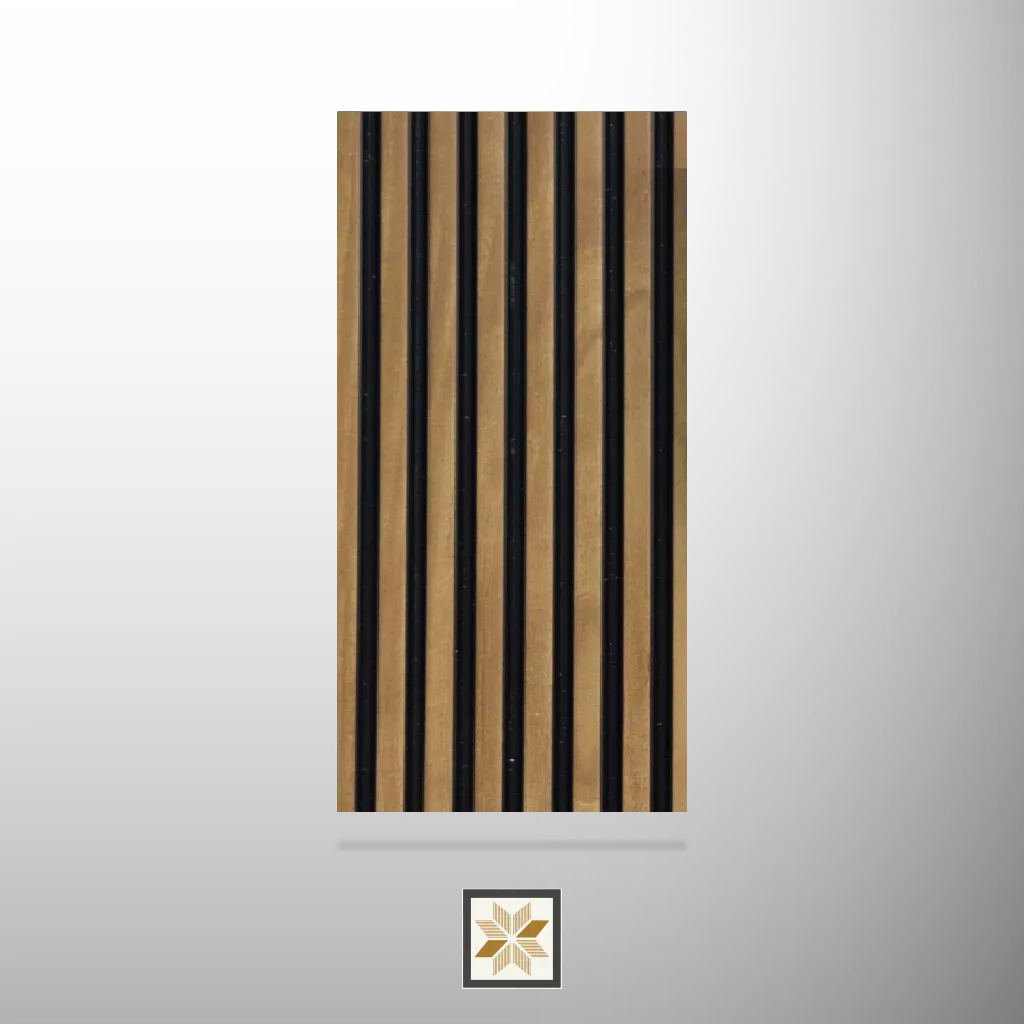 9.5x0.32 feet | 6 mm Brown Wood louvers (suitable for Bedroom, Feature Wall, Living Room, Office) | LV-21716