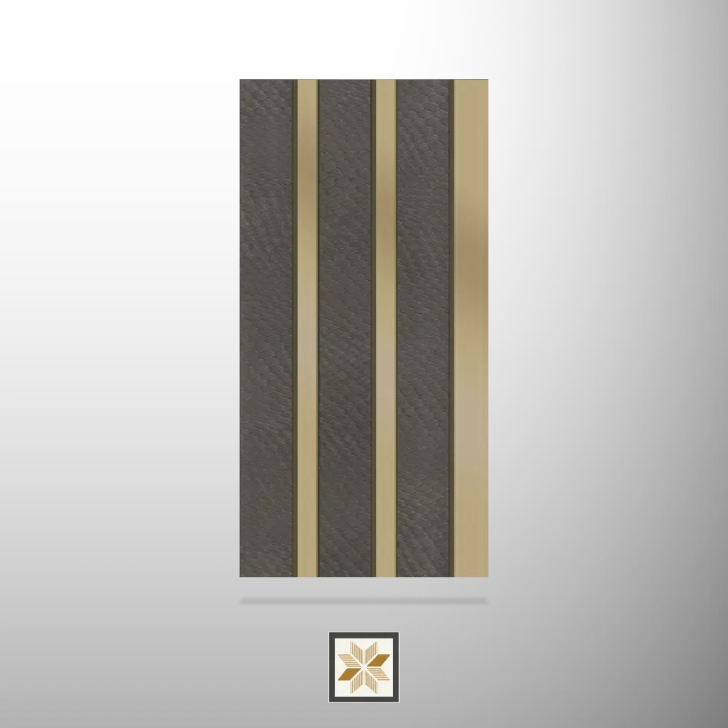 8x0.42 feet | 11 mm Brown Leather louvers (suitable for Bedroom, Feature Wall, Living Room, Office) | LV-21761