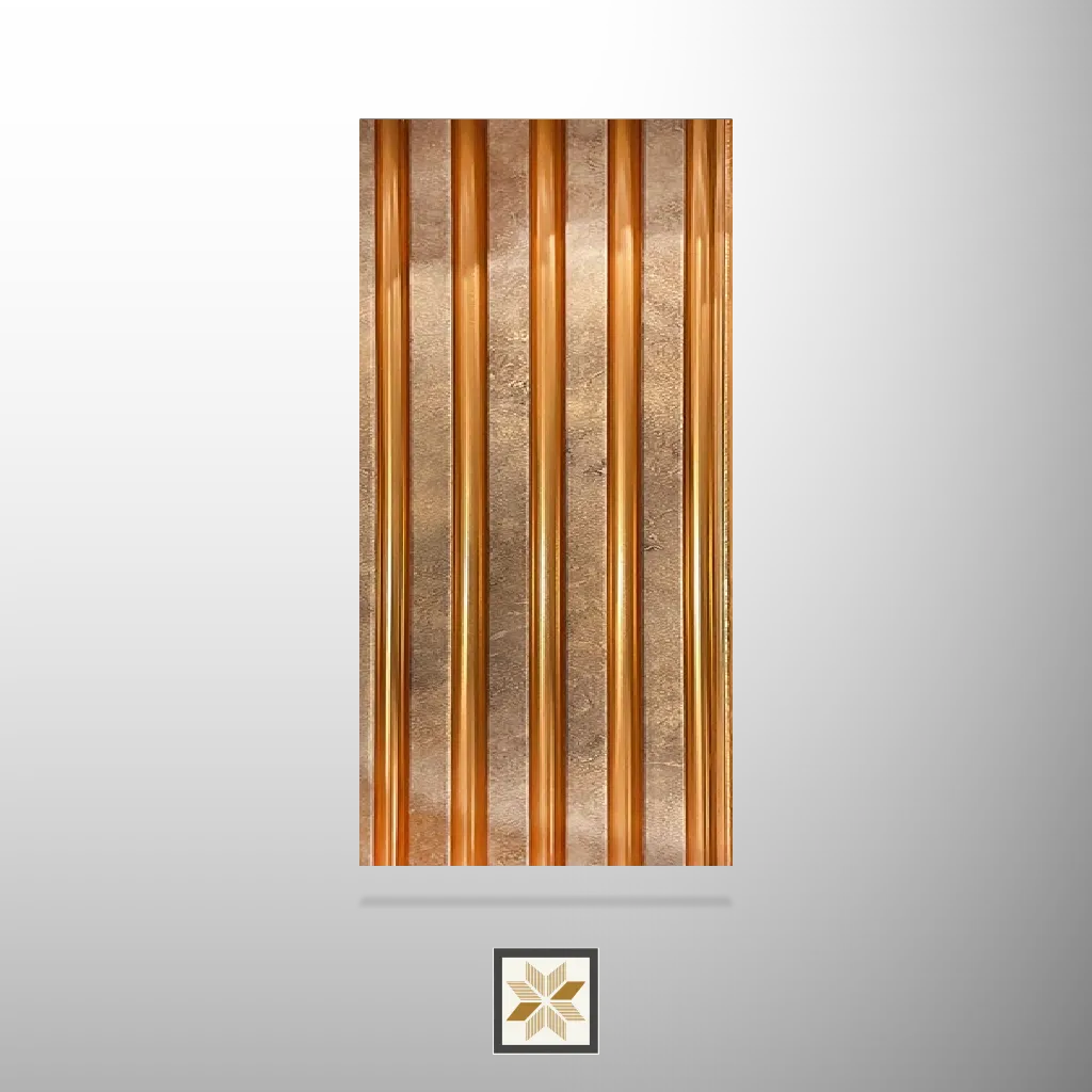 8x0.42 feet | 11 mm Brown Metallic louvers (suitable for Bedroom, Feature Wall, Living Room, Office) | LV-21779