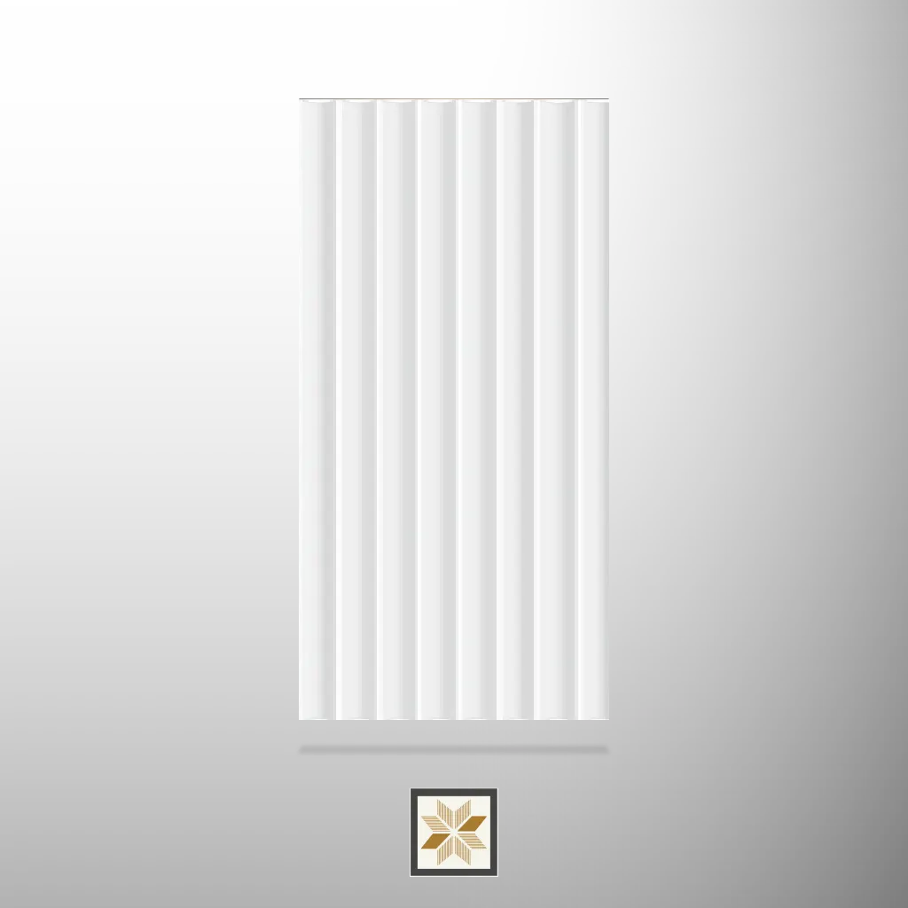 8x0.41 feet | 8 mm White louvers (suitable for Bedroom, Hotel, Kitchen, Living Room, Office, Restaurant) | LV-21806