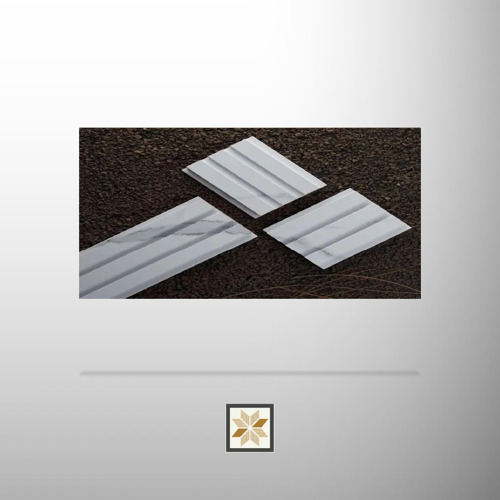 9.5x0.39 feet | 18 mm White Marble louvers (suitable for Bedroom, Hotel, Kitchen, Living Room, Office, Restaurant) | LV-21852