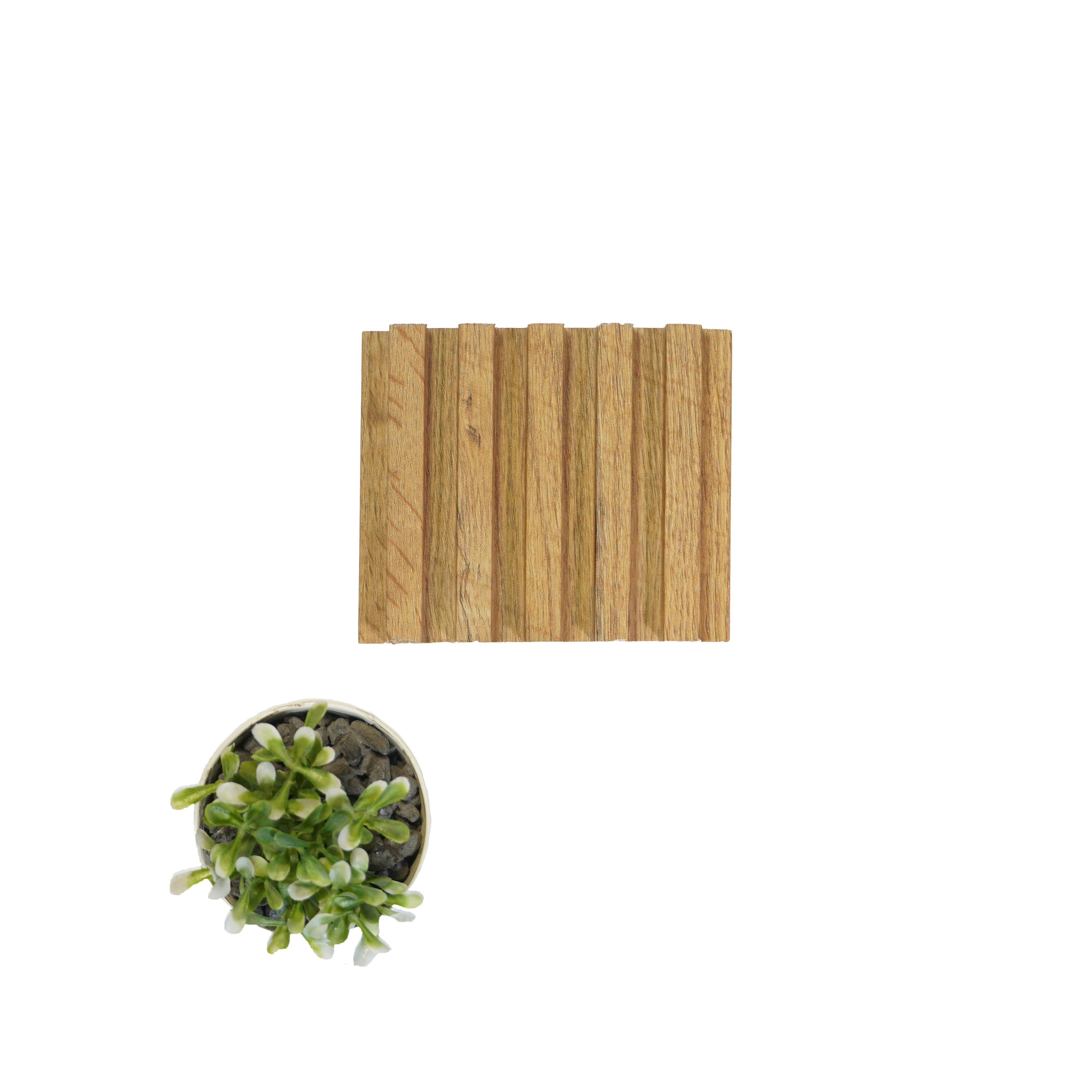 9.5x0.39 feet | 18 mm Brown Wood louvers (suitable for Bedroom, Kitchen, Living Room, Office) | LV-21853