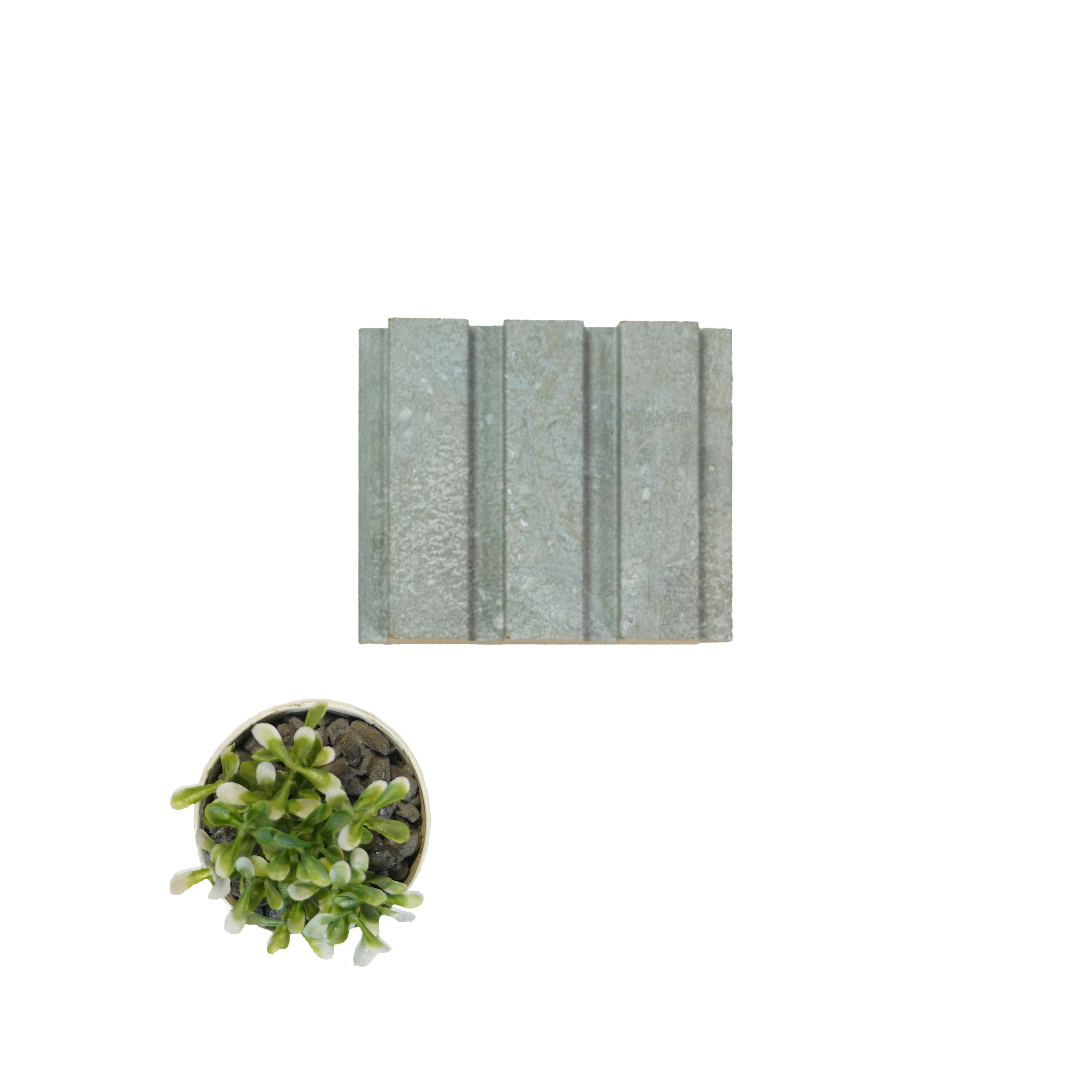 9.5x0.39 feet | 18 mm Grey Stone louvers (suitable for Bedroom, Hotel, Kitchen, Living Room, Office, Restaurant) | LV-21877