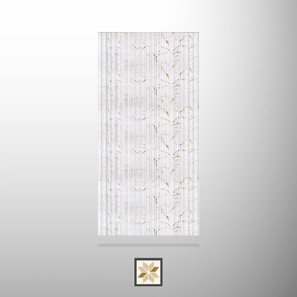 8x1 feet | 8 mm White Marble louvers (suitable for Bedroom, Hotel, Kitchen, Living Room, Office, Restaurant) | LV-21884
