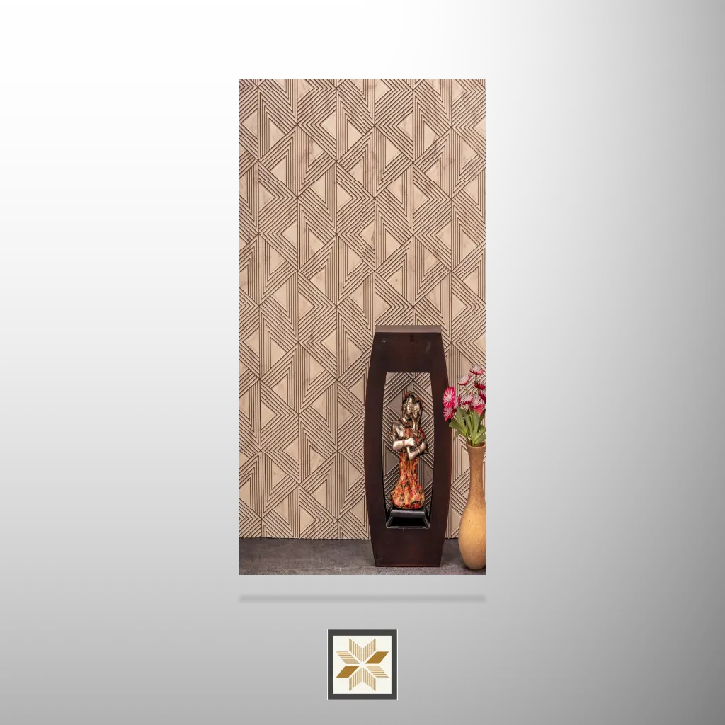 8x2 feet | 4 mm Cream Patterned louvers (suitable for Bedroom, Hotel, Kitchen, Living Room, Office, Restaurant) | LV-21902