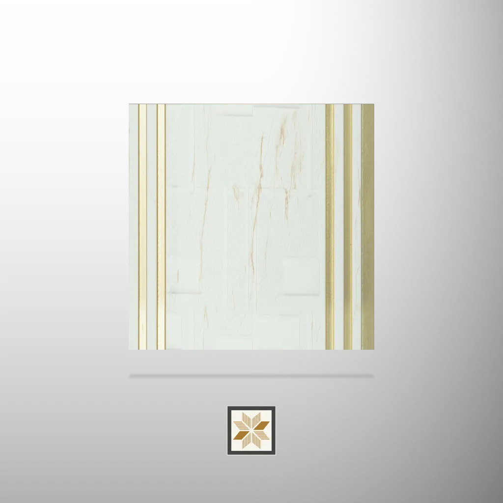 8x1 feet | 8 mm White Patterned louvers (suitable for Bedroom, Hotel, Kitchen, Living Room, Office, Restaurant) | LV-21924-E