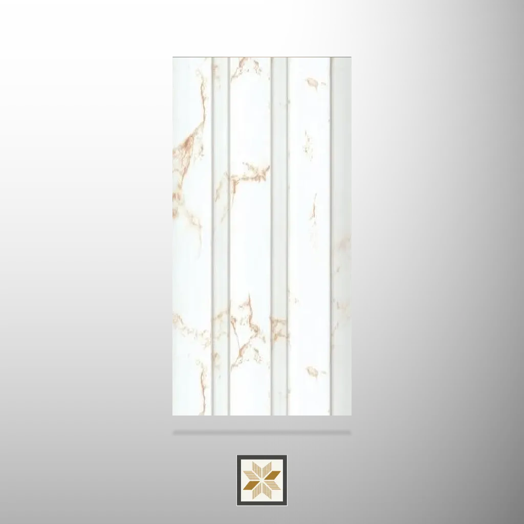 9.1x0.41 feet | 16 mm White Marble louvers (suitable for Bedroom, Hotel, Kitchen, Living Room, Office, Restaurant, TV Cabinet, Wardrobe) | LV-21908