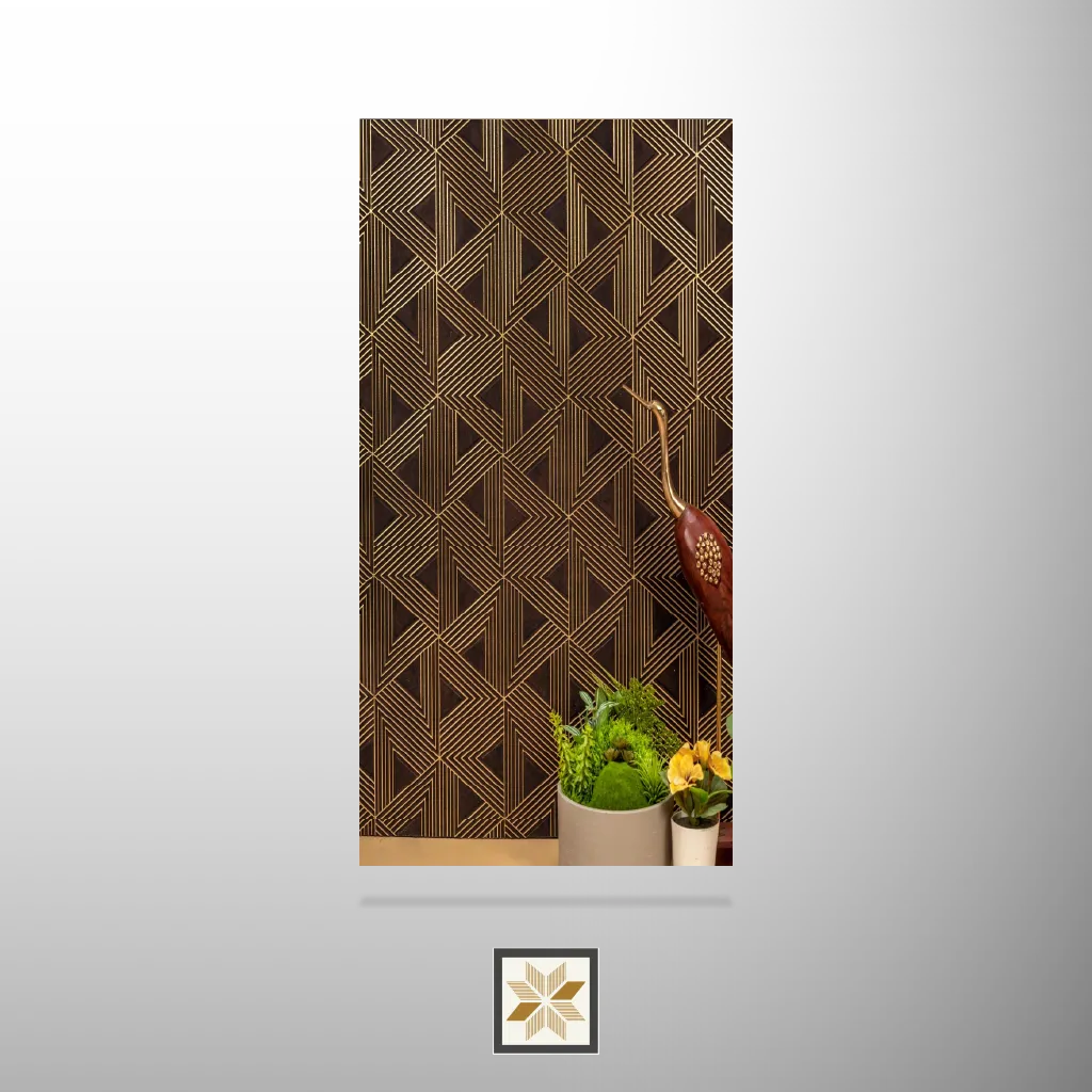 8x2 feet | 4 mm Brown Patterned louvers (suitable for Bedroom, Hotel, Kitchen, Living Room, Office, Restaurant) | LV-21913