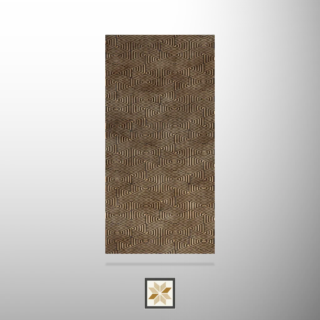 8x2 feet | 4 mm Brown Patterned louvers (suitable for Bedroom, Feature Wall, Living Room, Office, TV Cabinet) | LV-21993
