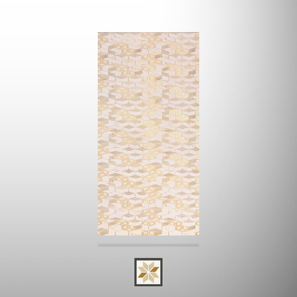 8x2 feet | 4 mm Beige Patterned louvers (suitable for Bedroom, Feature Wall, Living Room, Office, TV Cabinet) | LV-22017