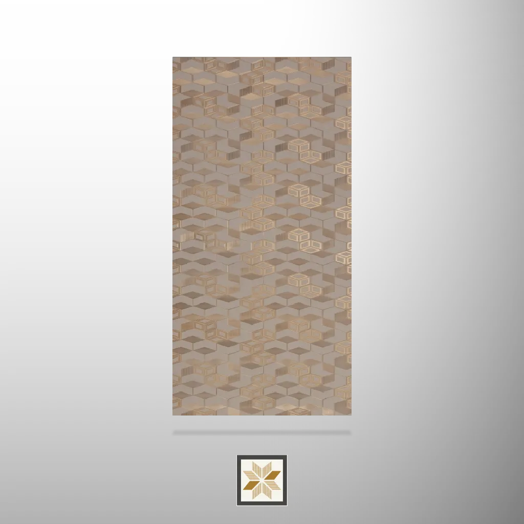 8x2 feet | 4 mm Brown Patterned louvers (suitable for Bedroom, Feature Wall, Living Room, Office, TV Cabinet) | LV-22025