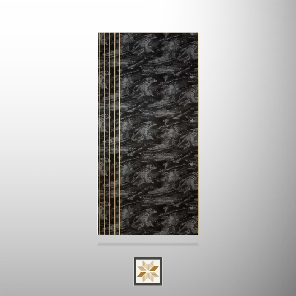 8x2 feet | 4 mm Black Patterned louvers (suitable for Bedroom, Feature Wall, Living Room, Office, TV Cabinet) | LV-22030