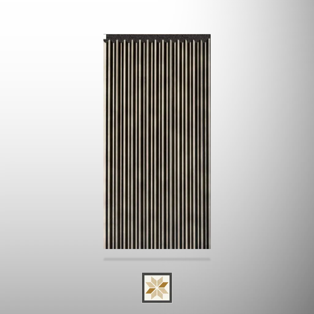 8x0.37 feet | 8 mm Charcoal Black louvers (suitable for Bedroom, Hotel, Kitchen, Living Room, Office, Restaurant, TV Cabinet, Wardrobe) | LV-22378-B