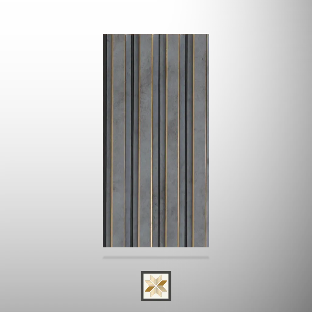 8x0.38 feet | 10 mm Slate Grey Patterned louvers (suitable for Bedroom, Hotel, Kitchen, Living Room, Office, Restaurant, TV Cabinet, Wardrobe) | LV-22344-L