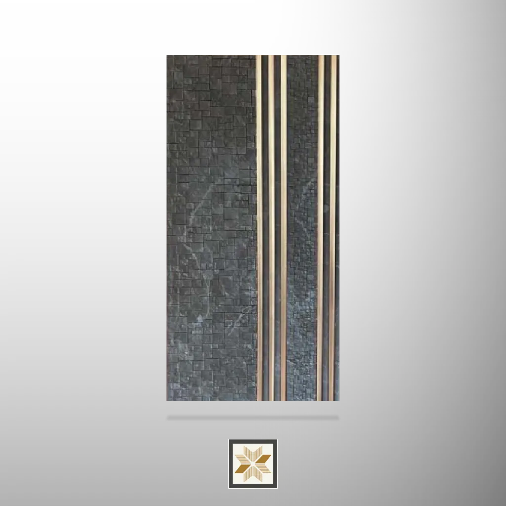 8x1 feet | 8 mm Brown Stone louvers (suitable for Bathroom, Bedroom, Hotel, Kitchen, Living Room, Office, Restaurant, TV Cabinet, Wardrobe) | LV-22186