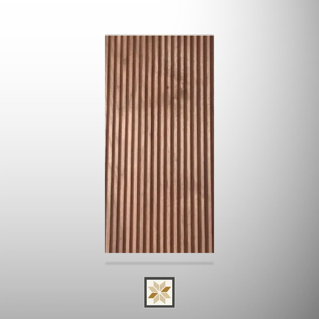 8x0.47 feet | 6.5 mm Brown Wood louvers (suitable for Bedroom, Hotel, Kitchen, Living Room, Office) | LV-22428-E