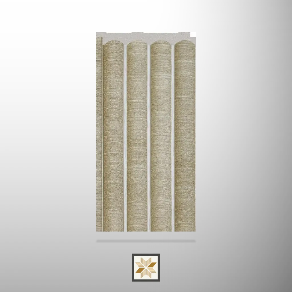 8x0.39 feet | 12 mm Linen Beige Patterned louvers (suitable for Bedroom, Hotel, Kitchen, Living Room, Office, Restaurant, TV Cabinet, Wardrobe) | LV-22420-F
