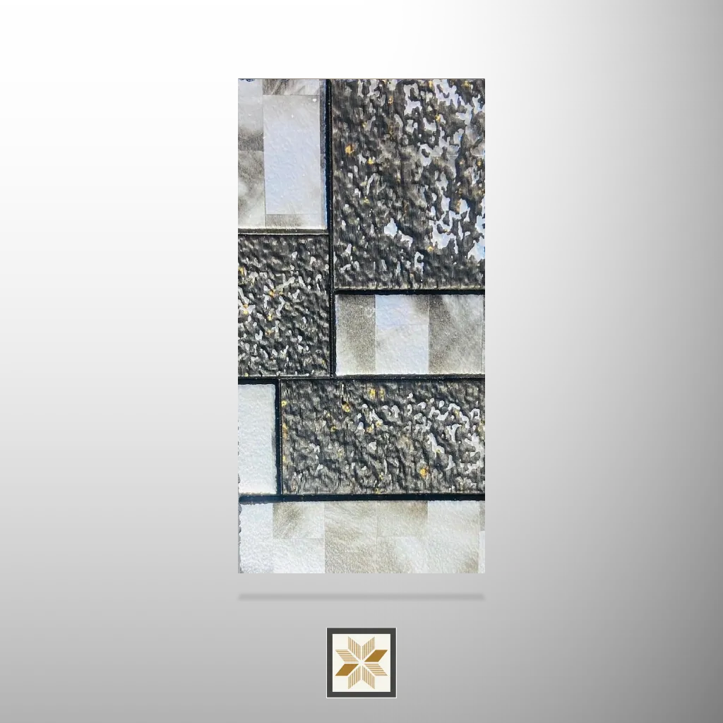 8x2 feet | 4 mm Grey Patterned louvers (suitable for Bathroom, Bedroom, Hotel, Kitchen, Living Room, Office, Restaurant, TV Cabinet, Wardrobe) | LV-22404