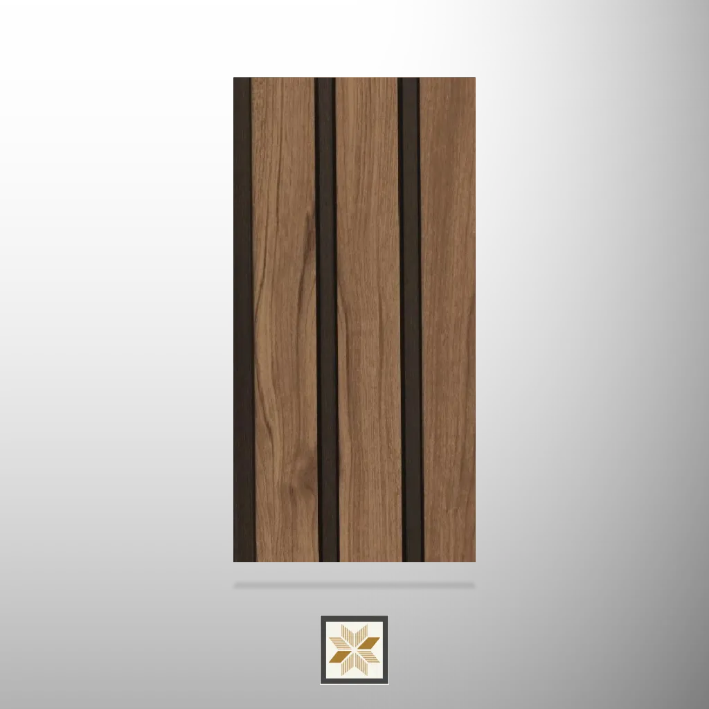 9.5x0.39 feet | 12 mm Warm Brown Wood louvers (suitable for Bedroom, Hotel, Kitchen, Living Room, Office, Restaurant, TV Cabinet, Wardrobe) | LV-22425-Q