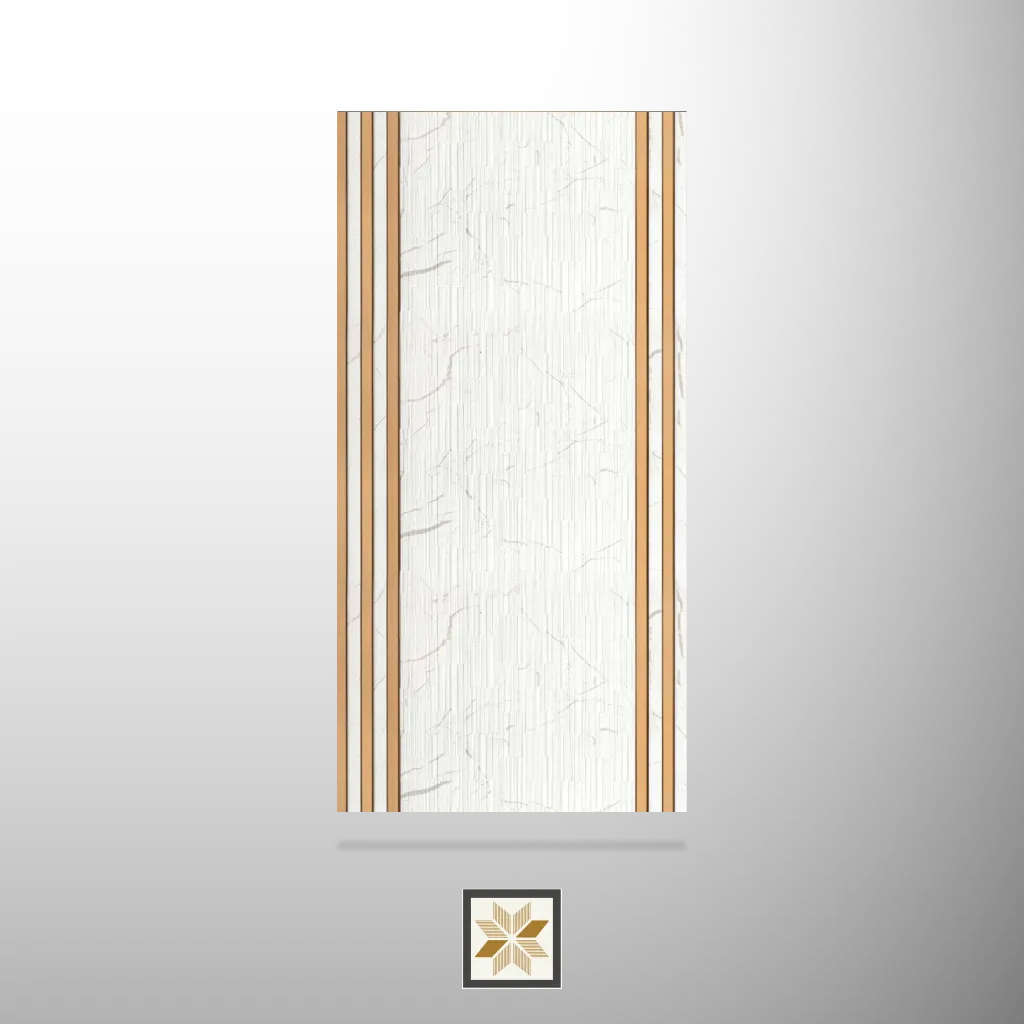 8x1 feet | 6 mm White Marble louvers (suitable for Bedroom, Hotel, Living Room, Office, Restaurant, TV Cabinet) | LV-22457