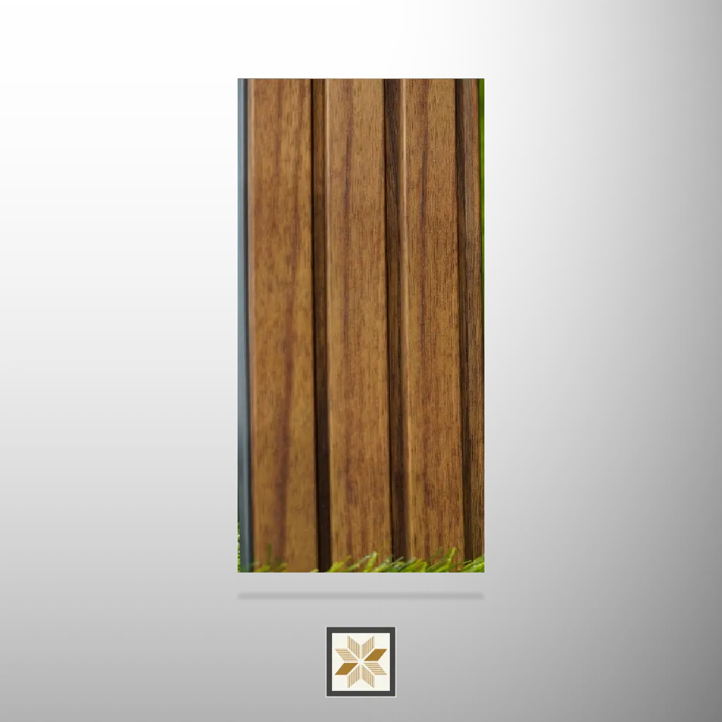 8x0.1 feet | 18 mm Brown Wood louvers (suitable for Bedroom, Feature Wall, Living Room, Office) | LV-22458