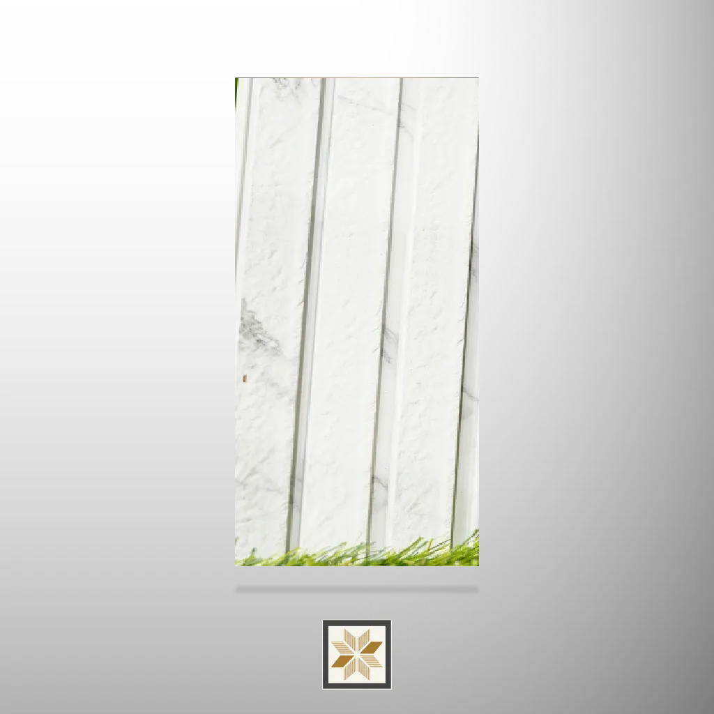 8x0.1 feet | 18 mm White Marble louvers (suitable for Bedroom, Feature Wall, Living Room, Office) | LV-22471
