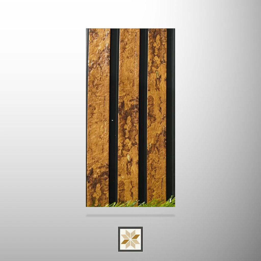 8x0.1 feet | 18 mm Brown Metallic louvers (suitable for Bedroom, Feature Wall, Living Room, Office) | LV-22492